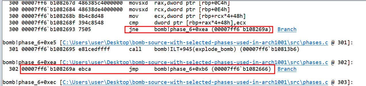 array values not equal jump